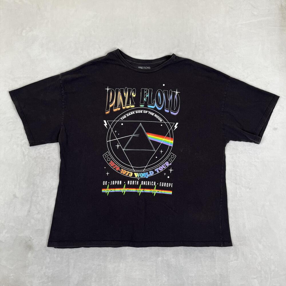 Pink Floyd T-Shirt Mens XL Black Dark Side Of The Moon World Tour 1973 Retro VTG